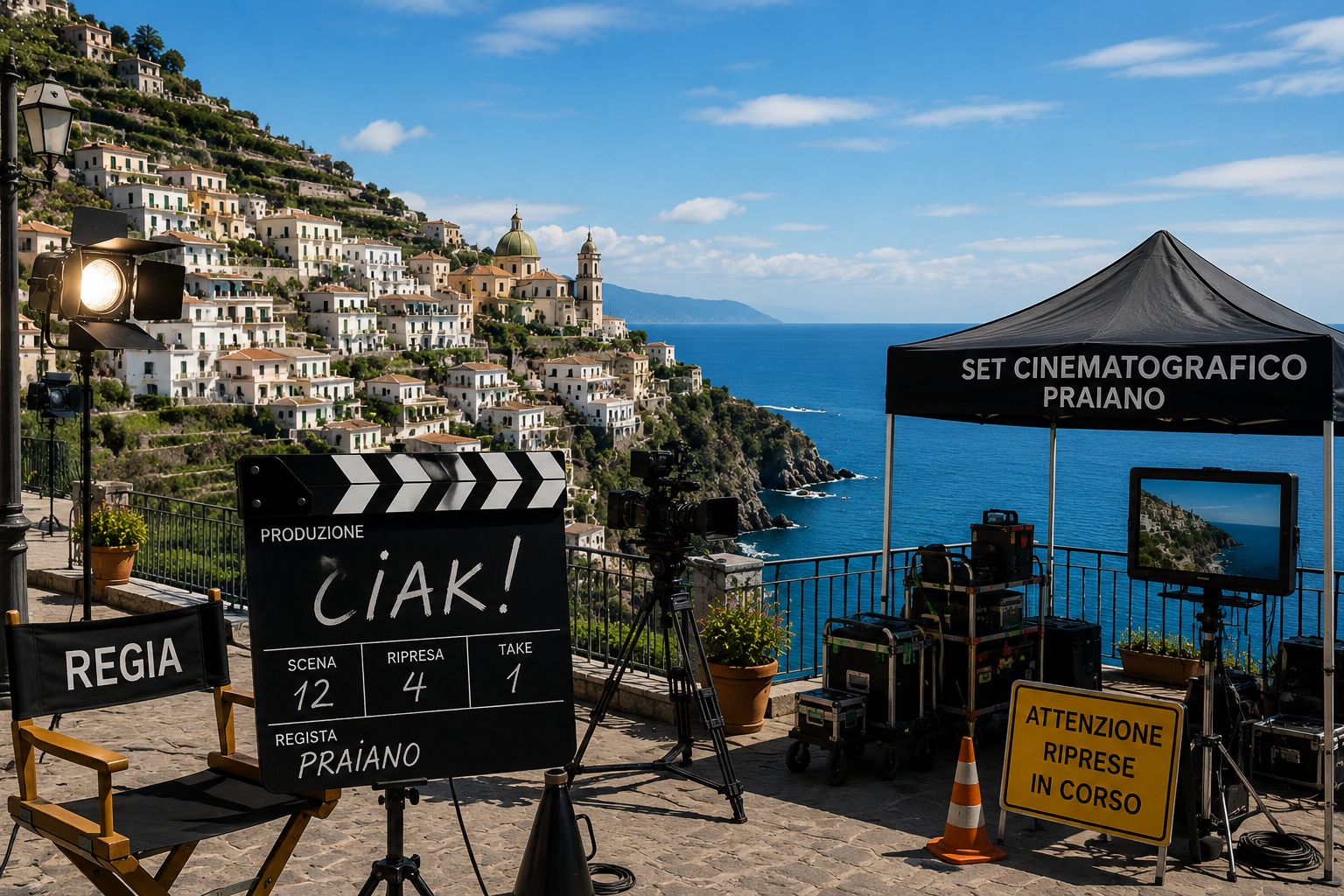 Praiano turns into a film set in May, with road changes on the SS163