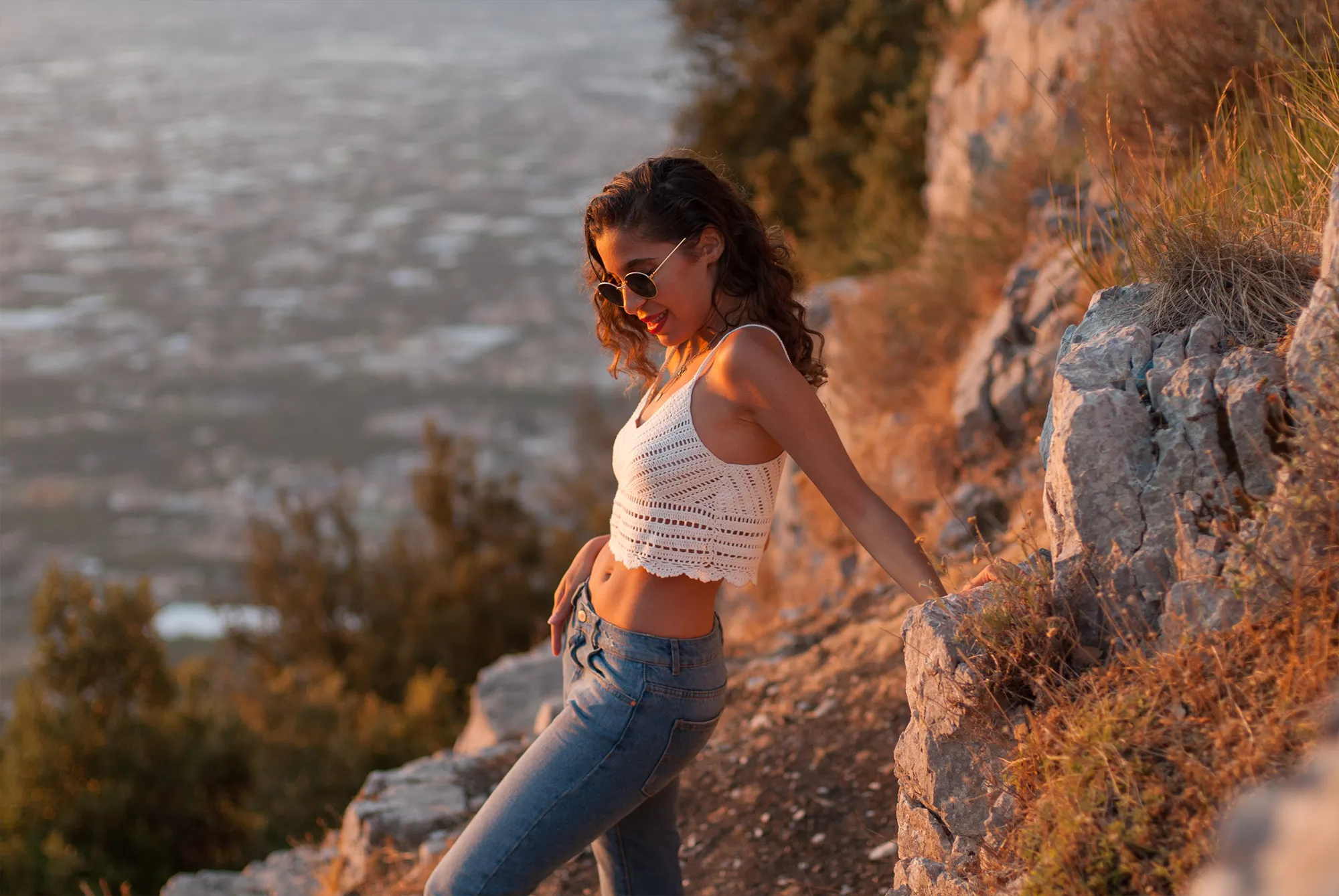 Camelia on a motorbike in Tramonti — frame 04