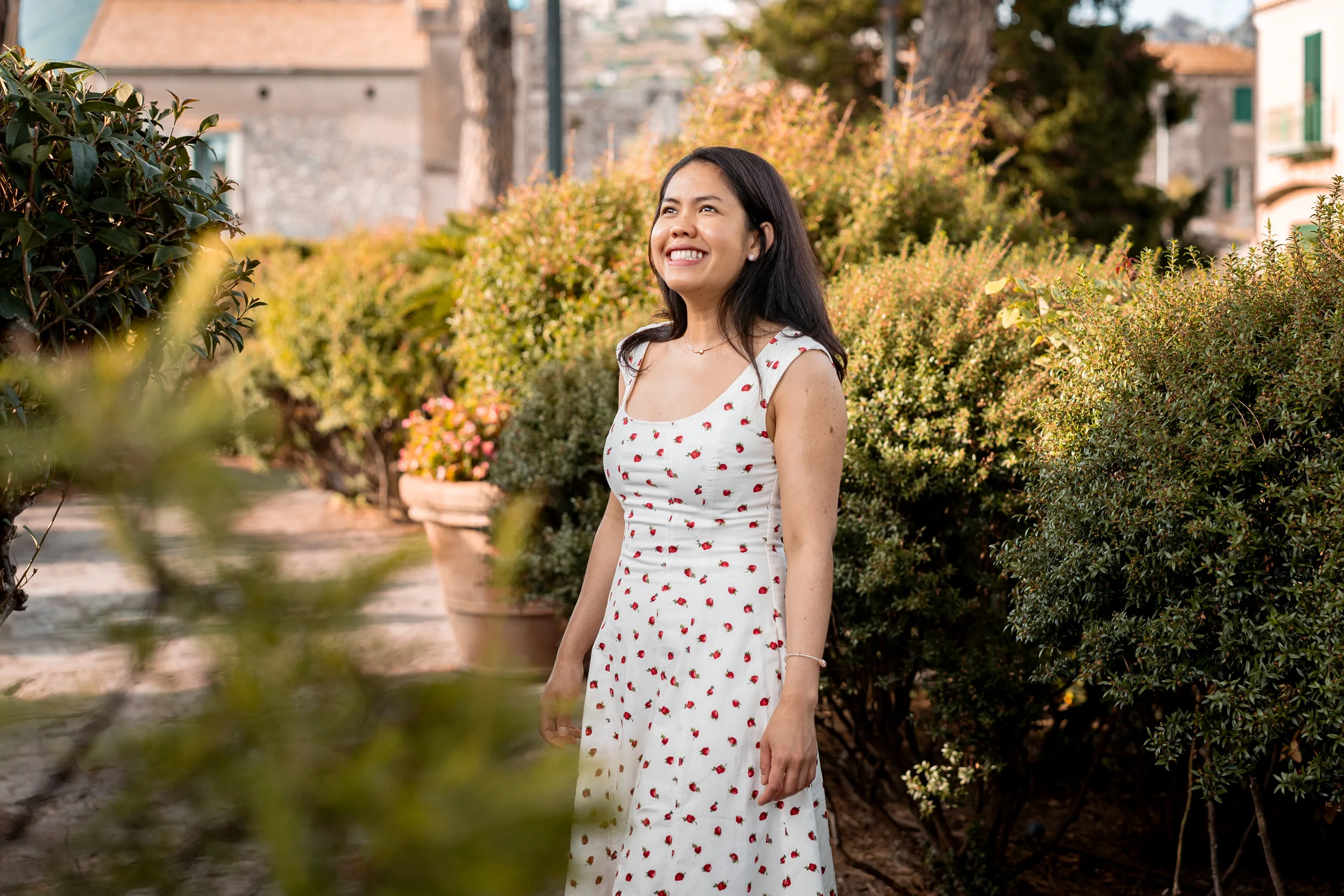 Sunlight catching the stone walls in Ravello
