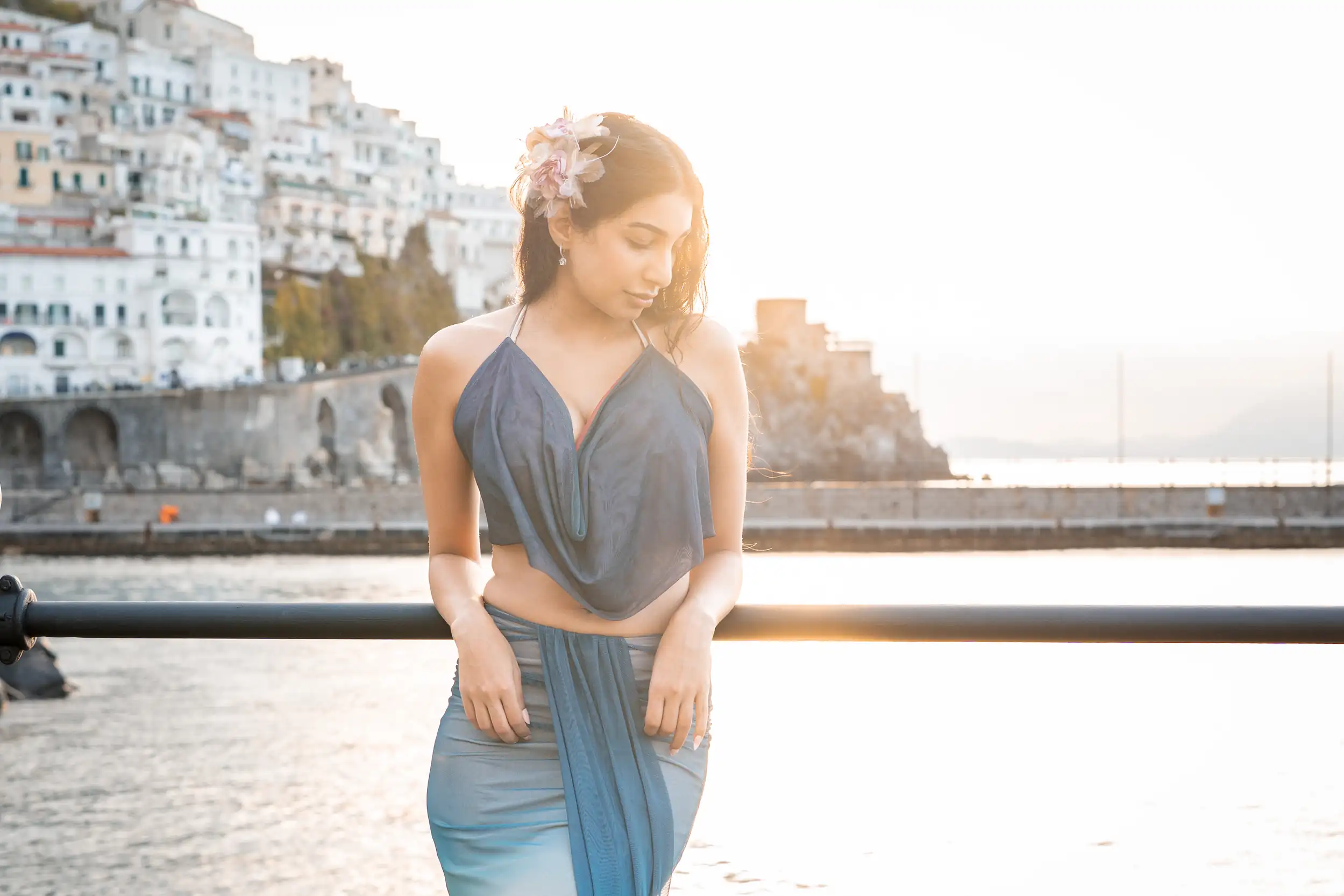 Editorial fashion in natural Amalfi light