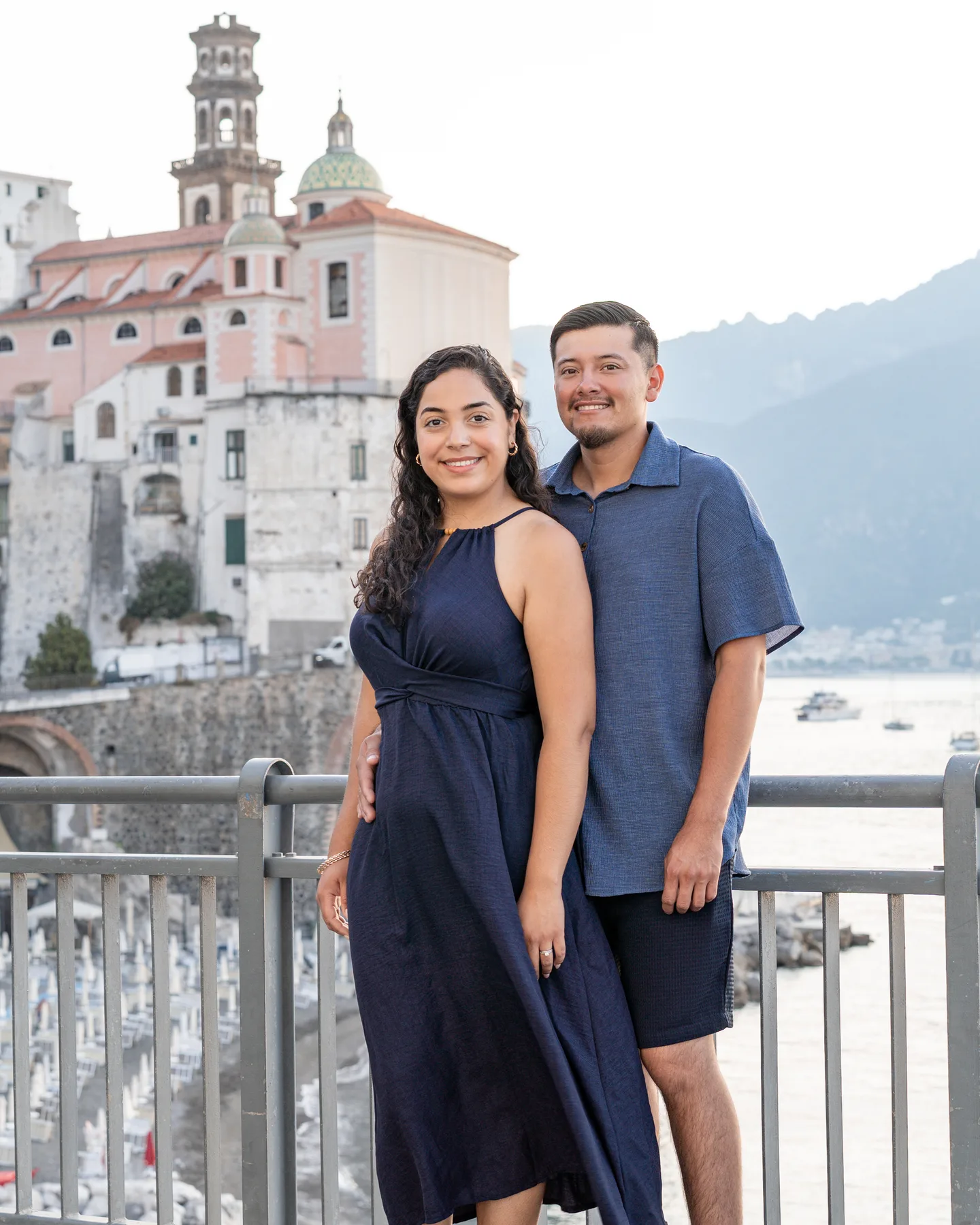 The couple standing beside Atrani’s church in the early light