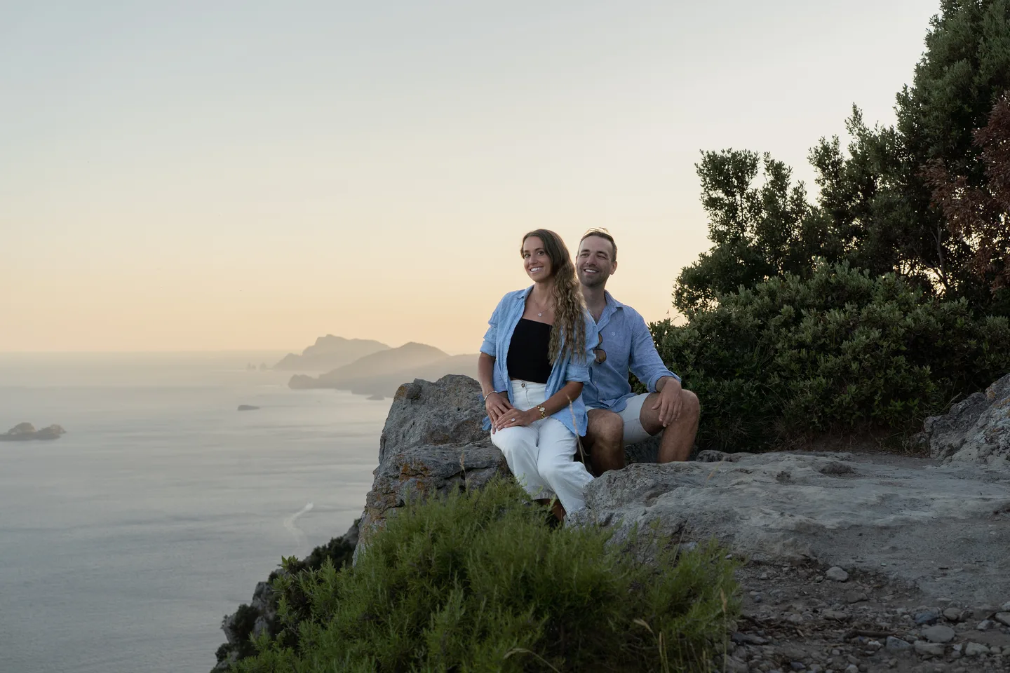 A quiet moment seated above the coastline