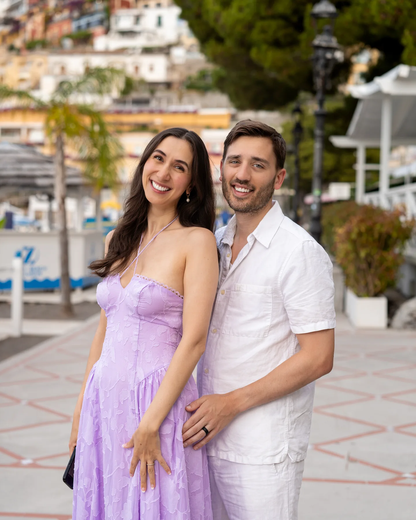 Stephanie and her partner above Positano beach