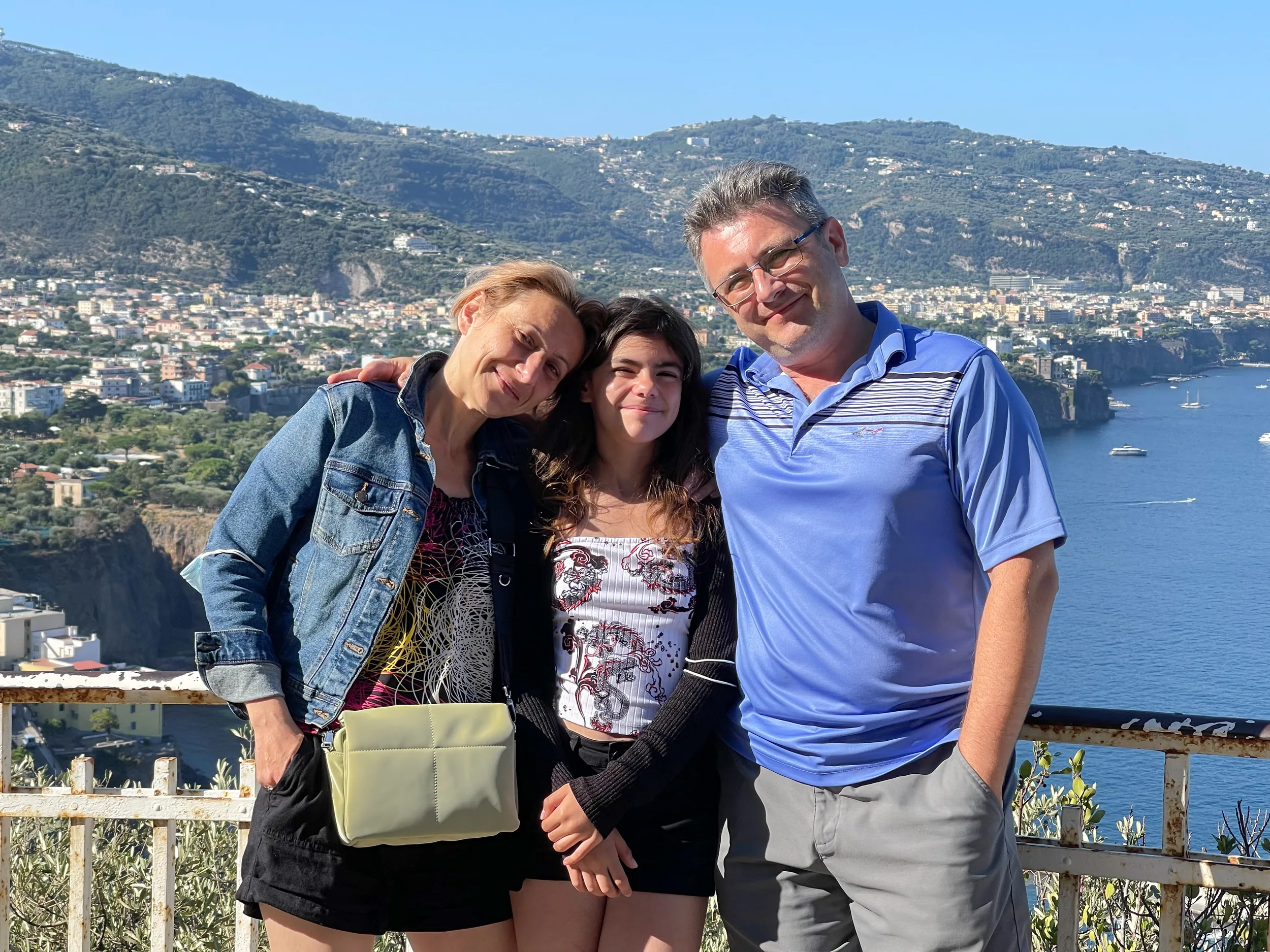 Family overlooking Sorrento and the Bay of Naples