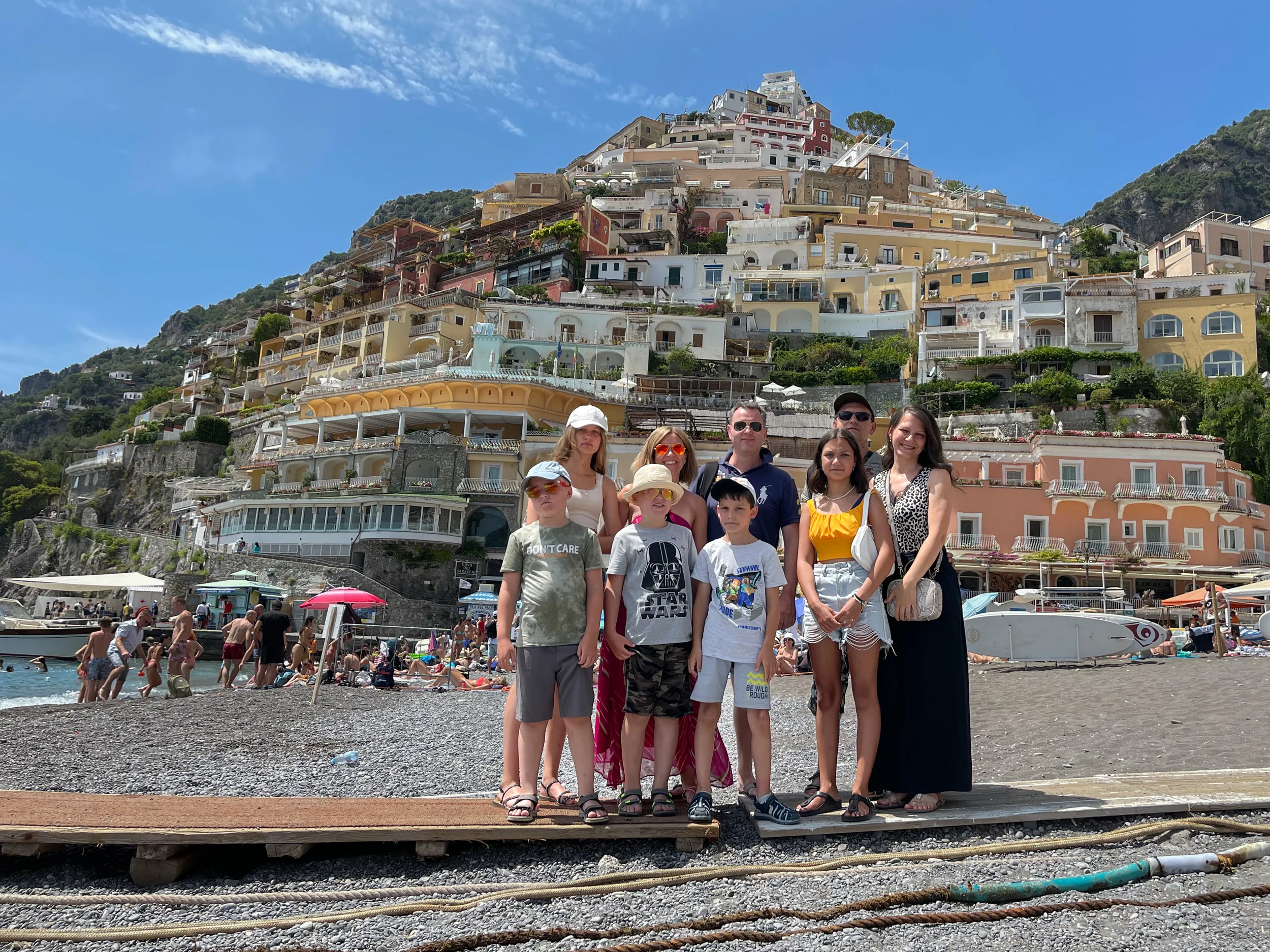 Family photo on Positano beach