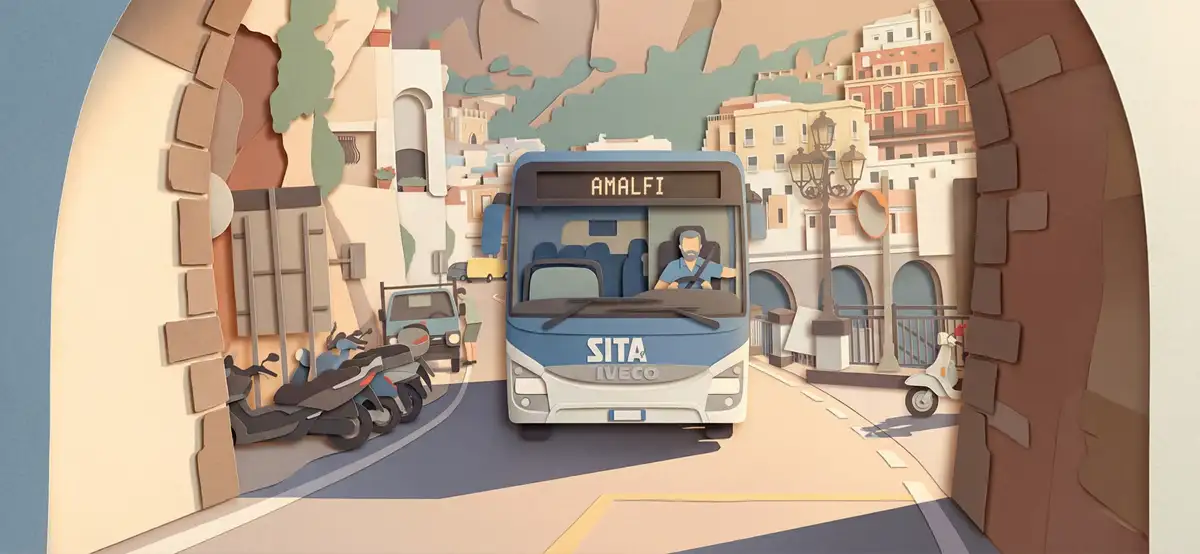 SITA bus on the Amalfi Coast
