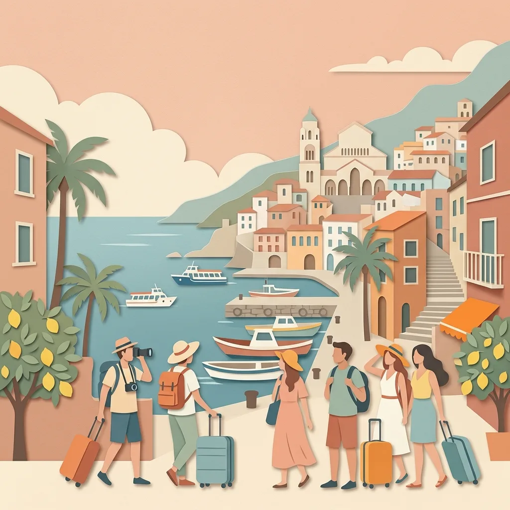 Route card illustration for Amalfi and Atrani arrivals