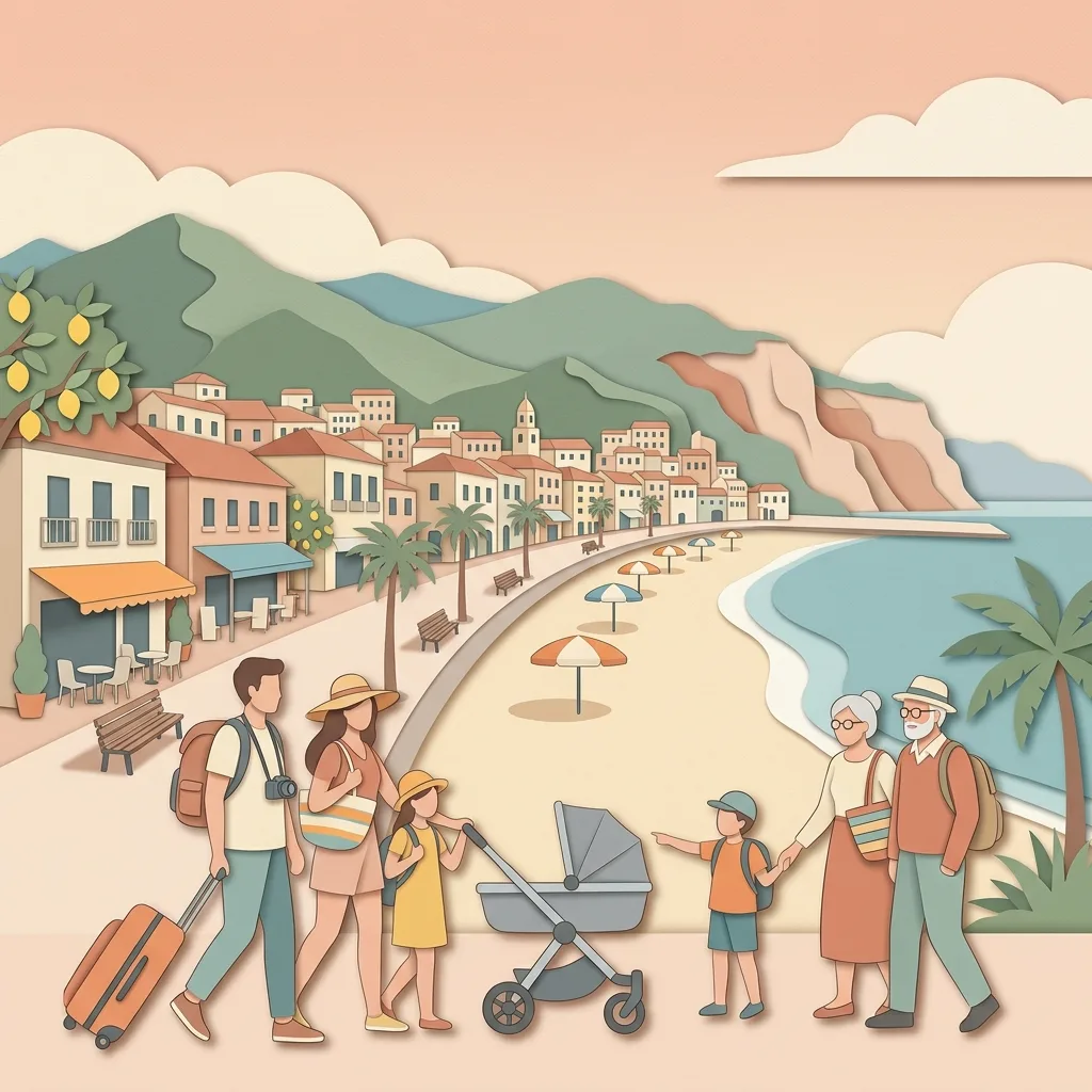 Route card illustration for Maiori and Minori arrivals