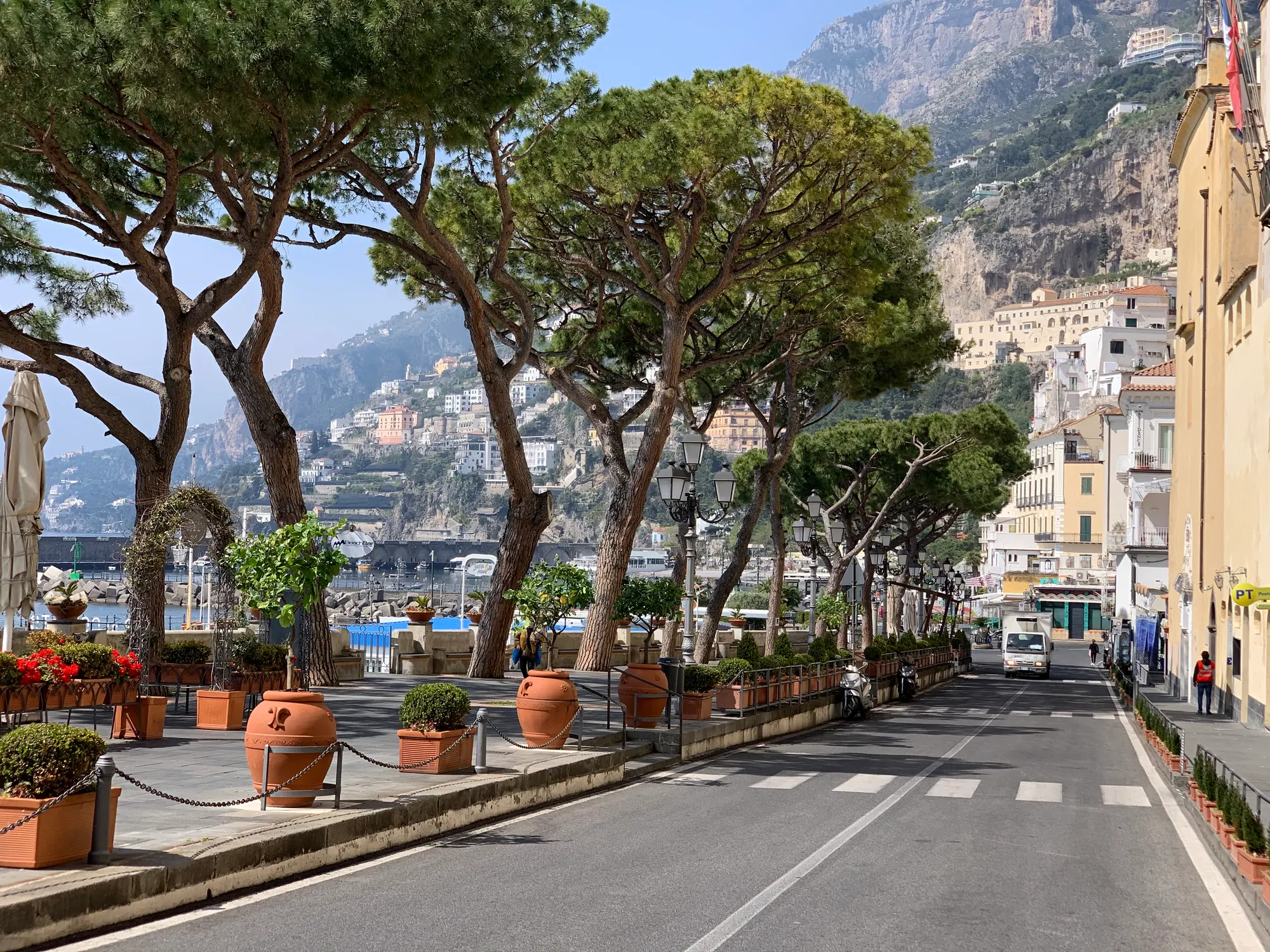 Amalfi Coast route view after arriving from Naples