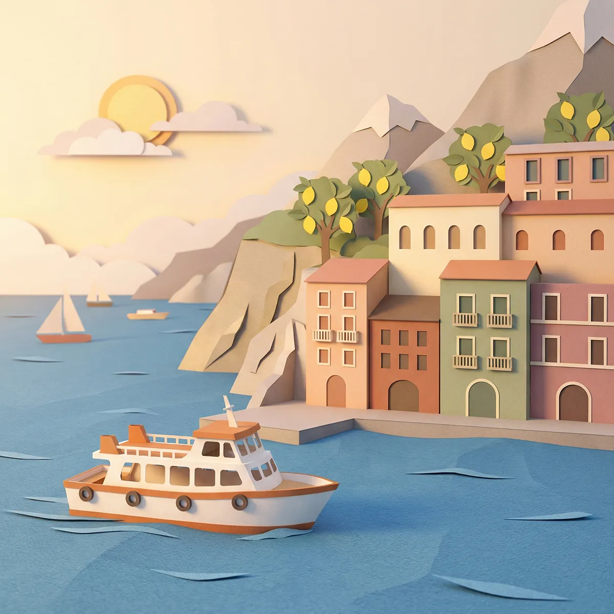 Amalfi Coast beach overview