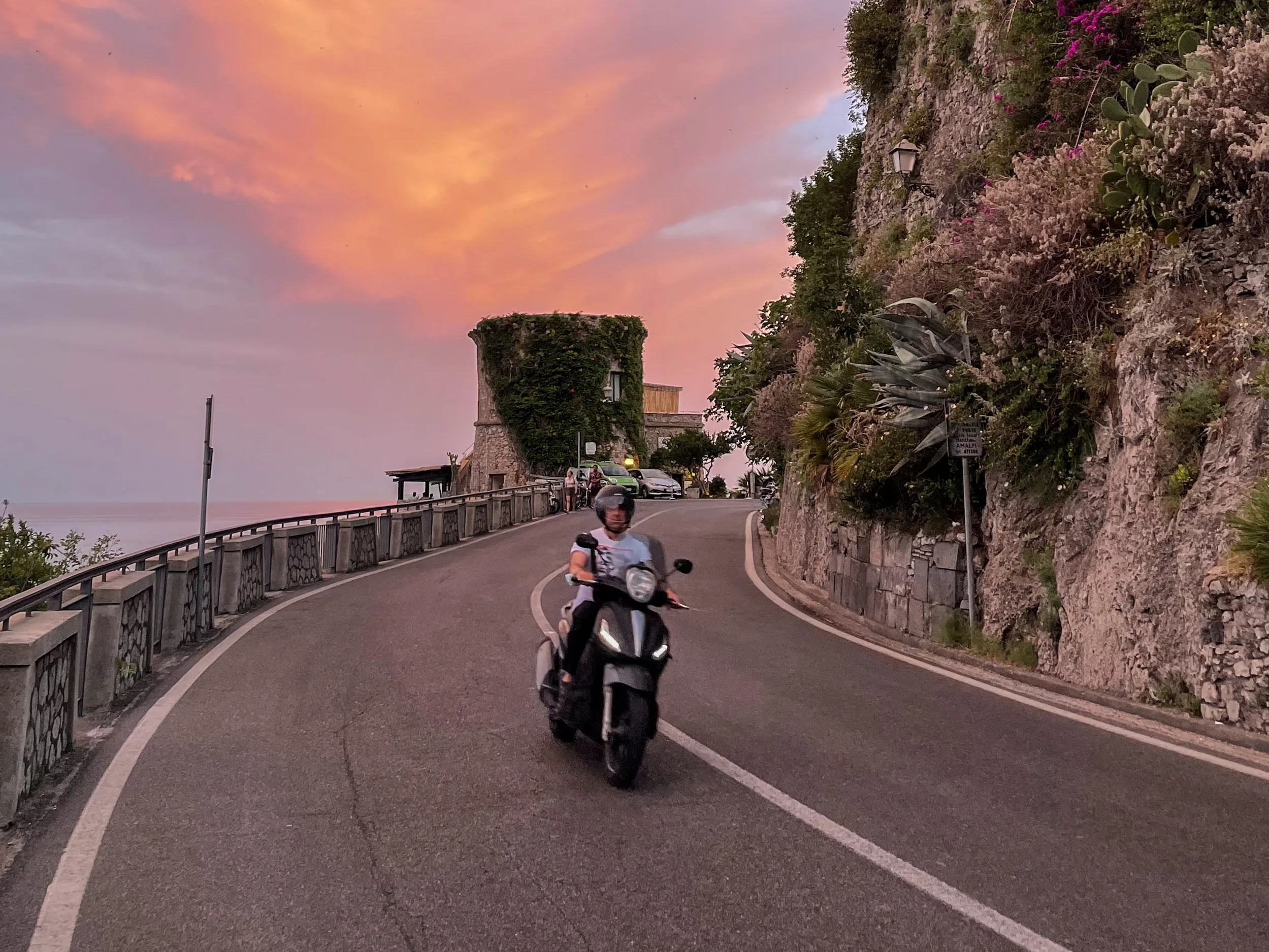 Dramatic cliffside viewpoint at golden hour