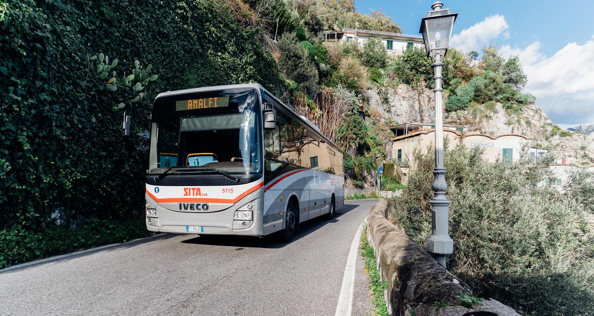 Amalfi Coast bus route with a SITA bus