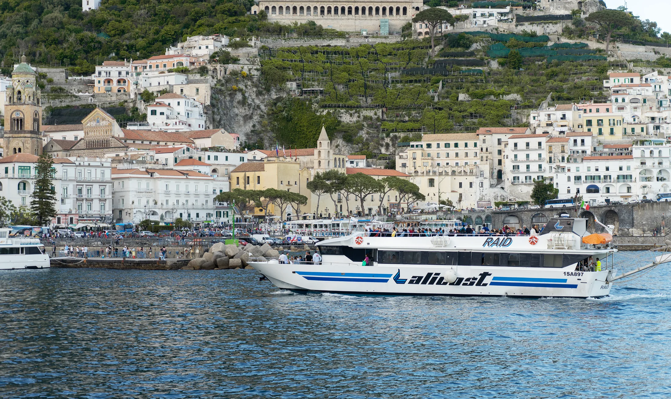 Ferry crossing the Amalfi Coast