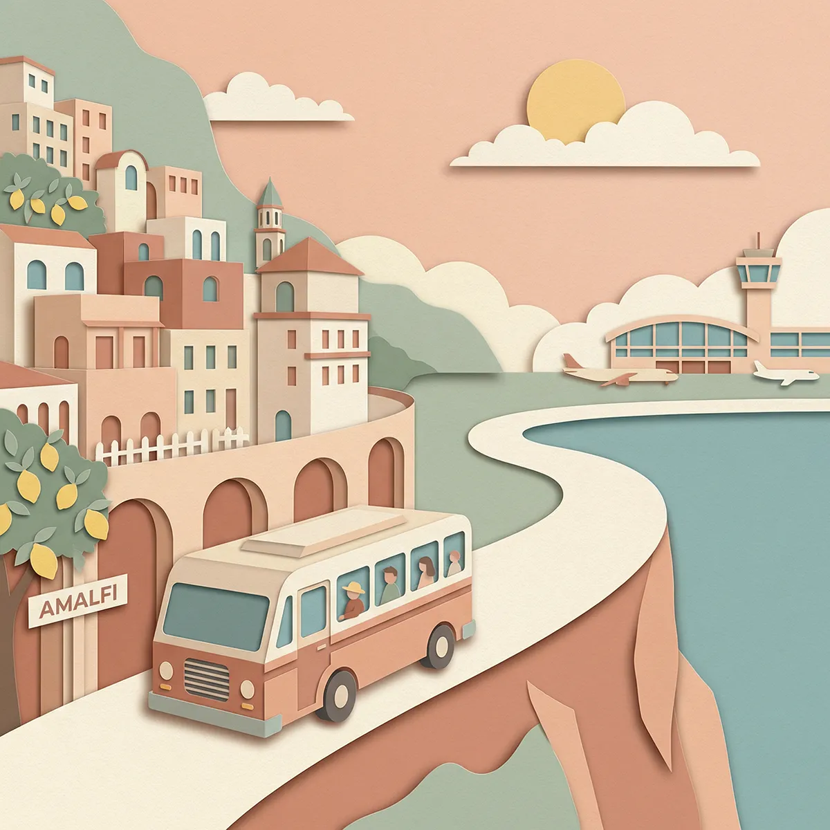 Airport shuttle from Naples to Amalfi